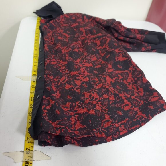 Essentials Womens 3/4 Sleeve Floral Button Up Top Size 3X Artsy Office Church - Picture 8 of 10